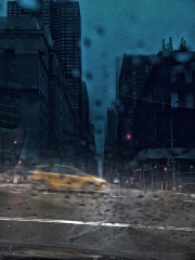 Rainy Intersection in NYC - January 2014
