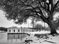 Boat House in Snow at WRL - Dallas, TX